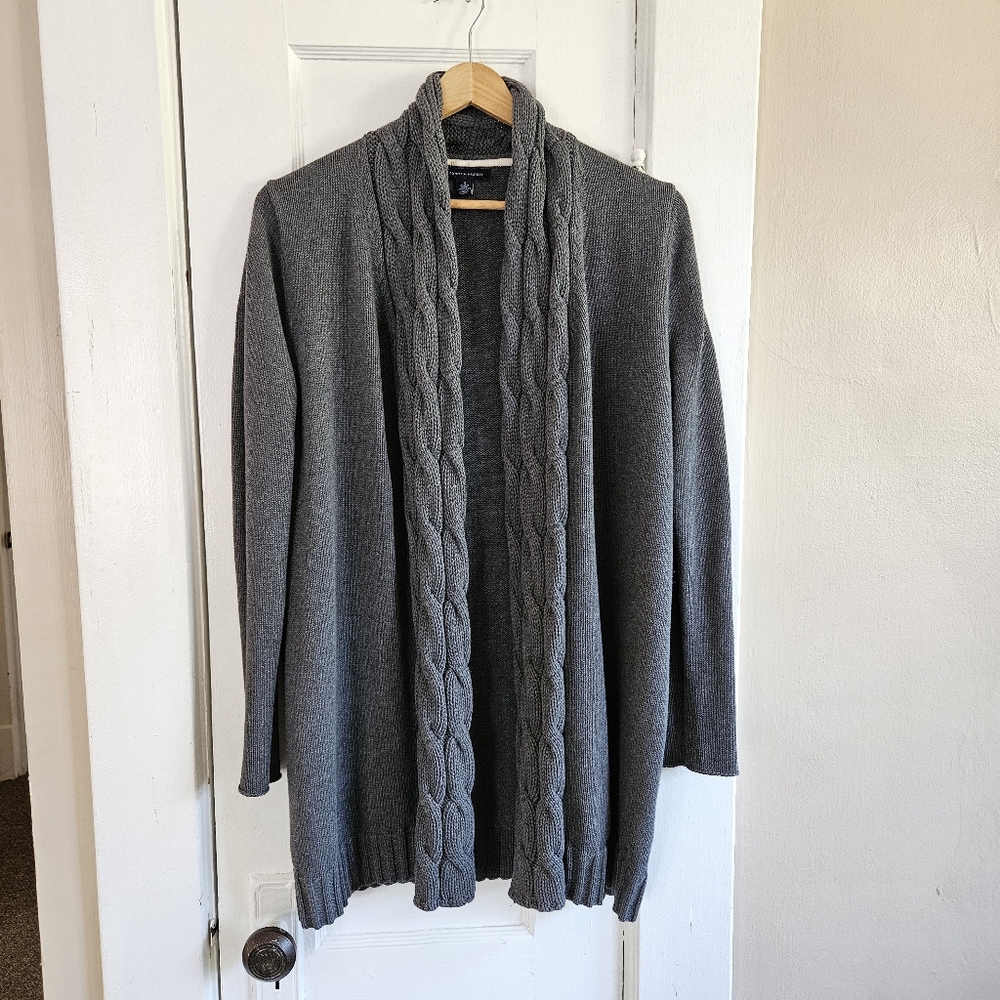 Gray Cable Knit Women's Sweater